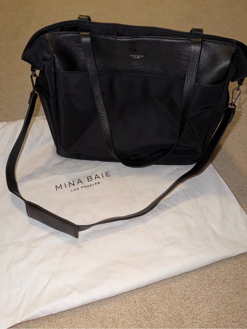 Mina Baie diaper bag tote